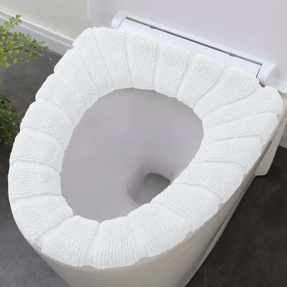 

Durable Toilet Seat Cover 3-piece Elastic O-ring Toilet Seat Cover Set Warm Comfortable Bathroom Accessory Universal for Round