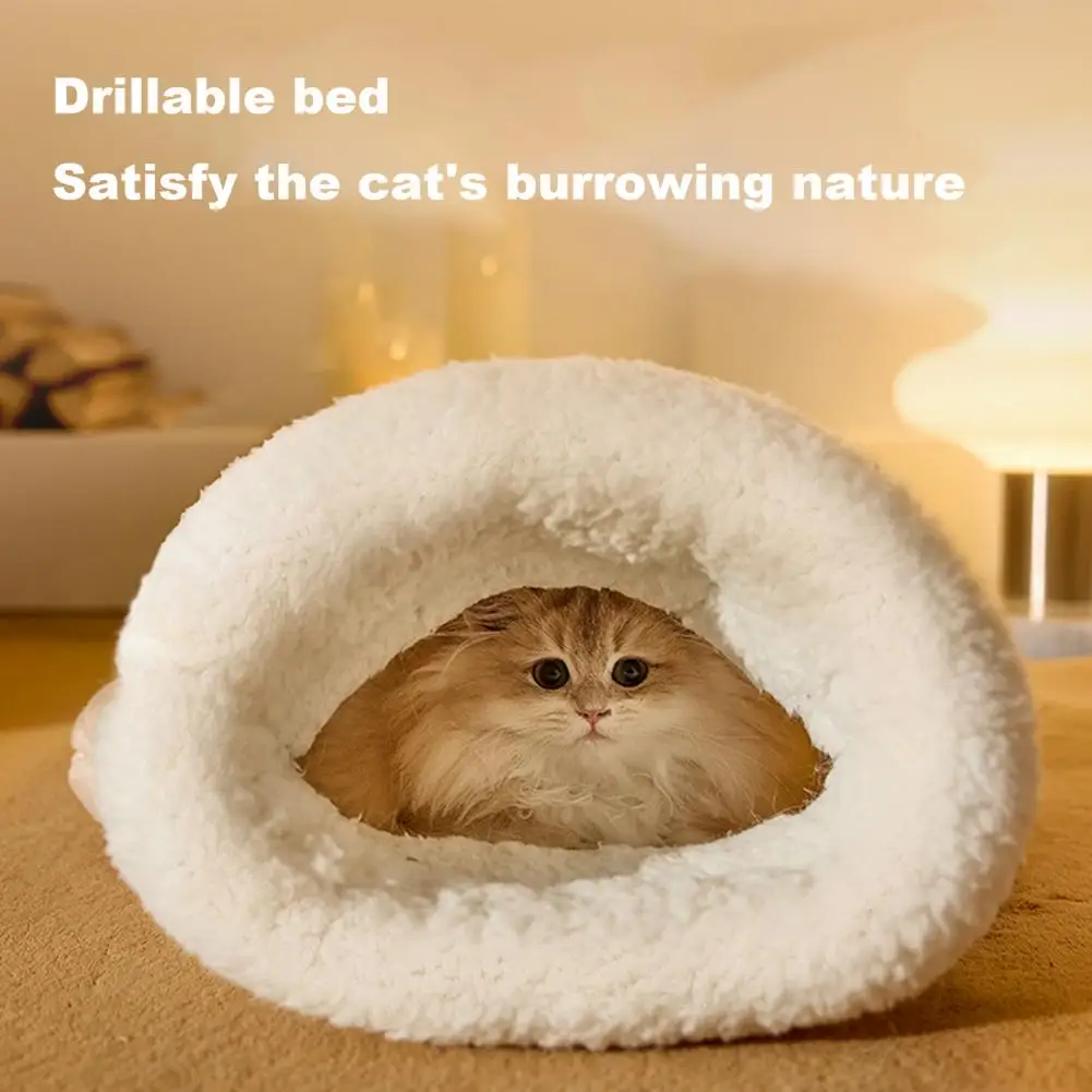 

Cozy Kitty Cocoon Cozy Fleece Cat Sleeping Bag Soft Pet Bed Tent Nest for Indoor Cats Warm Winter Cat House with Washable