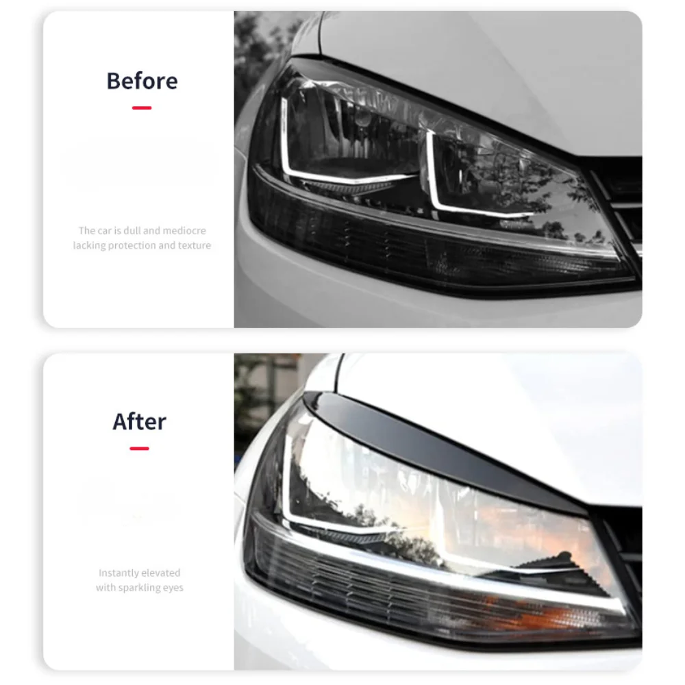 2Pcs Black ABS Headlight Eyebrow Eyelid Covers for Volkswagen VW Golf 7 MK7 VII Front Lamp Trim Exterior Styling Accessories