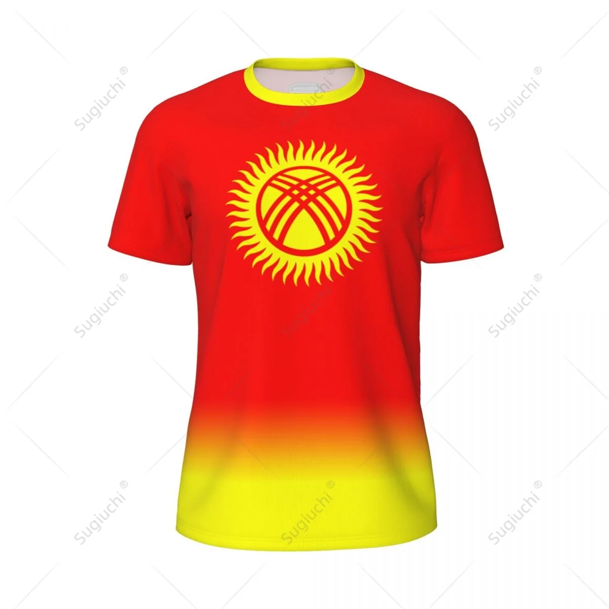 Sports Mesh T-shirt Kyrgyzstan Flag For Running Bike Soccer Tennis Football Fitness Tees 3D Printed Custom