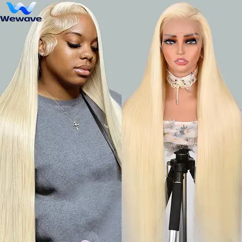 Wewave Straight Hd Lace Frontal Wig 13x6 Blonde Wig 613 38 Inch Wigs Human Hair Hd Frontal 13x4 Bleached Knoted For Woman