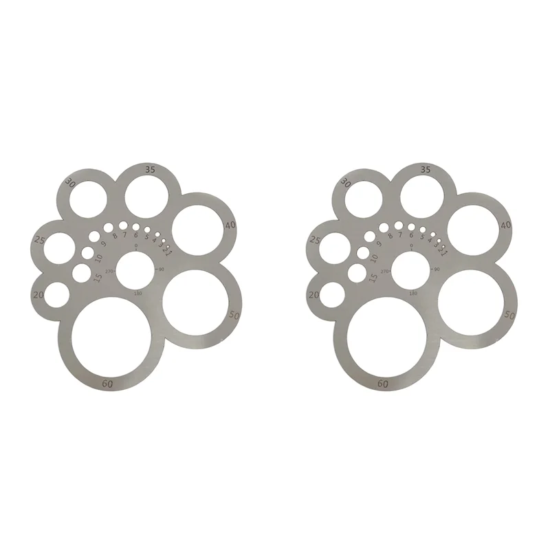 A27U New 2X Leather Cutting Tool Corner Cutter Circle Drawing Template Metal Ruler For Leathercraft Woodworking Sewing DIY Craft