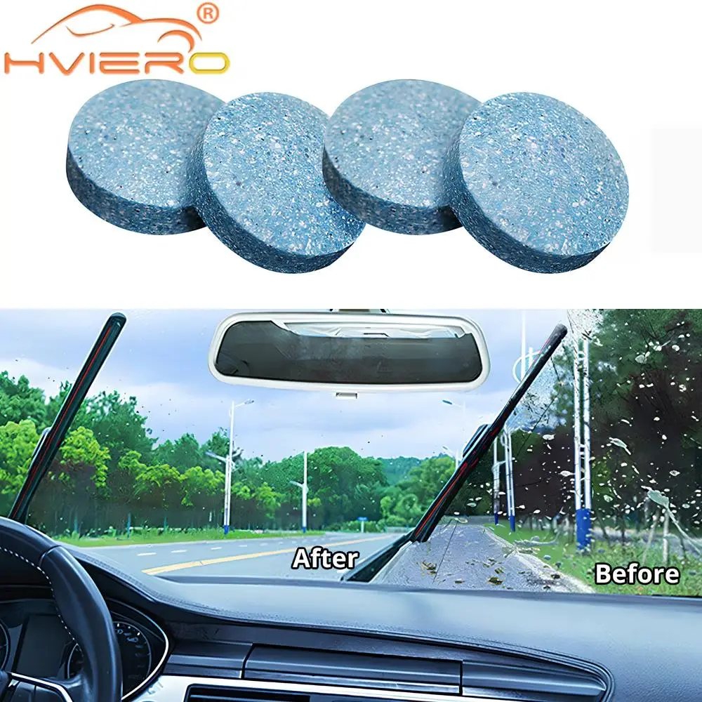 4Pcs Car Vehicles Windshield Solid Soap Piece Window Glass Washing Cleaning Paint Protective Foil Effervescent Tablets Cleaner