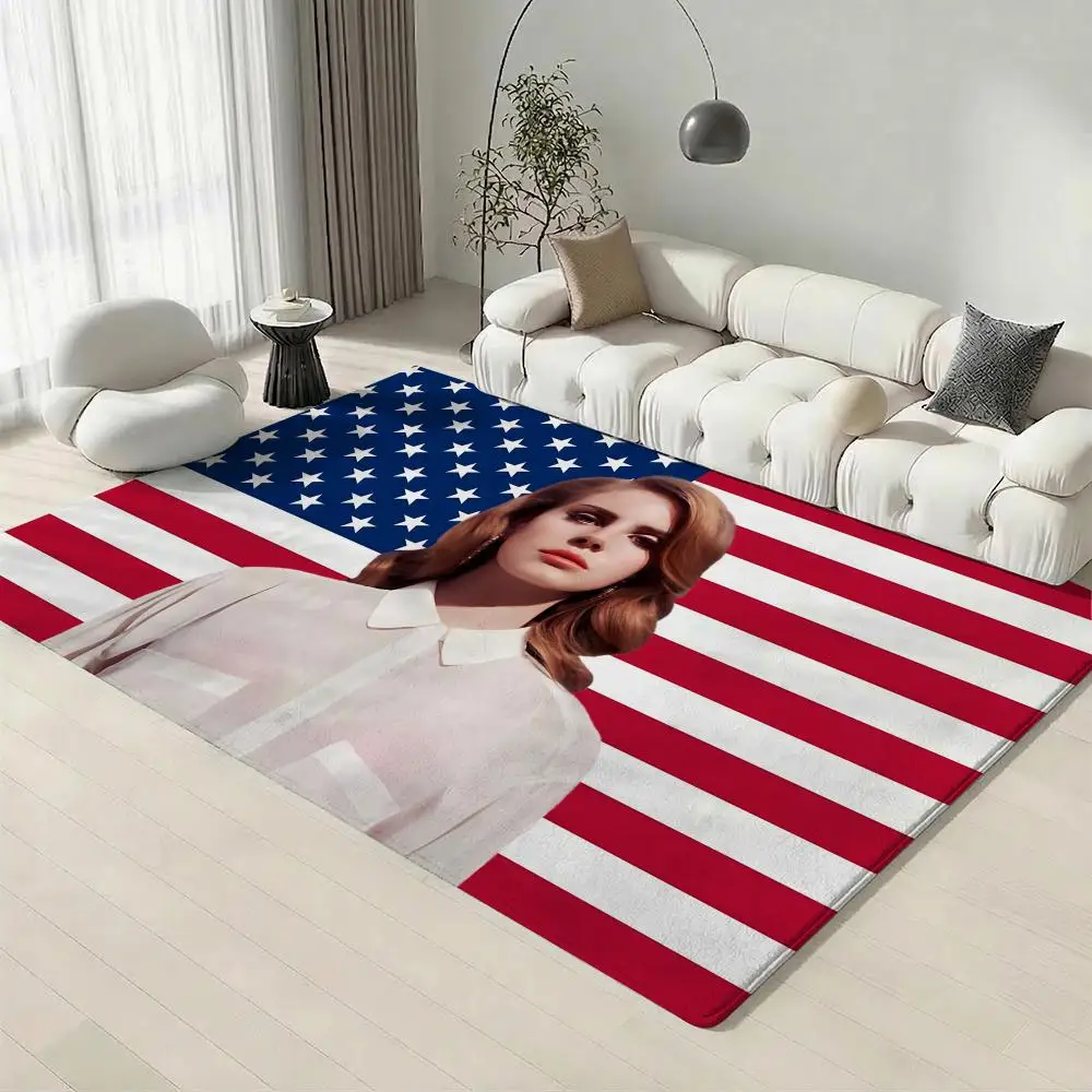 Pop Singer L-Lana Del ReyS Floor Mat Eco-Friendly Flannel Doormat Non-Slip Odorless Soft Short Plush Indoor Floor Rug