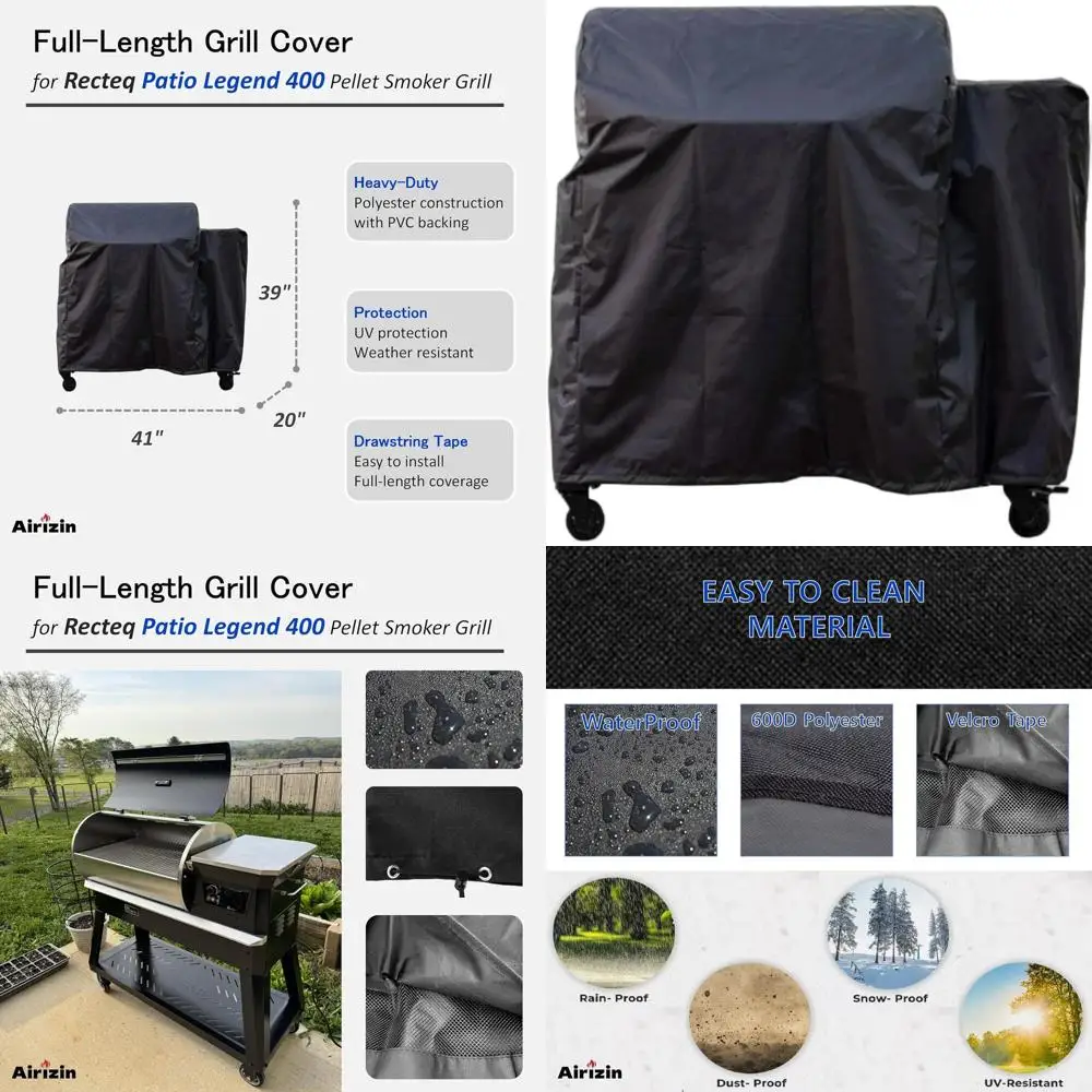 

Recteq Patio Legend 400 Wood Pellet Grill Premium Cover, RecTec RT-400 Grill Accessory Cover