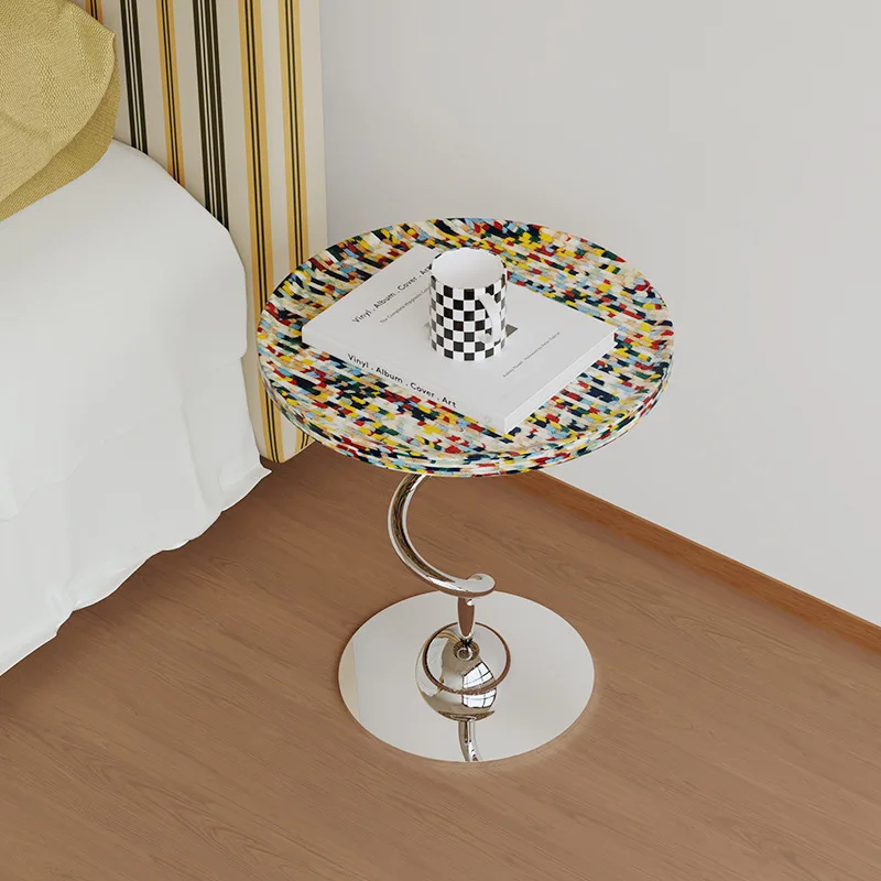 

sofa side table, small coffee table, round simple bedside bedroom table, balcony coffee table