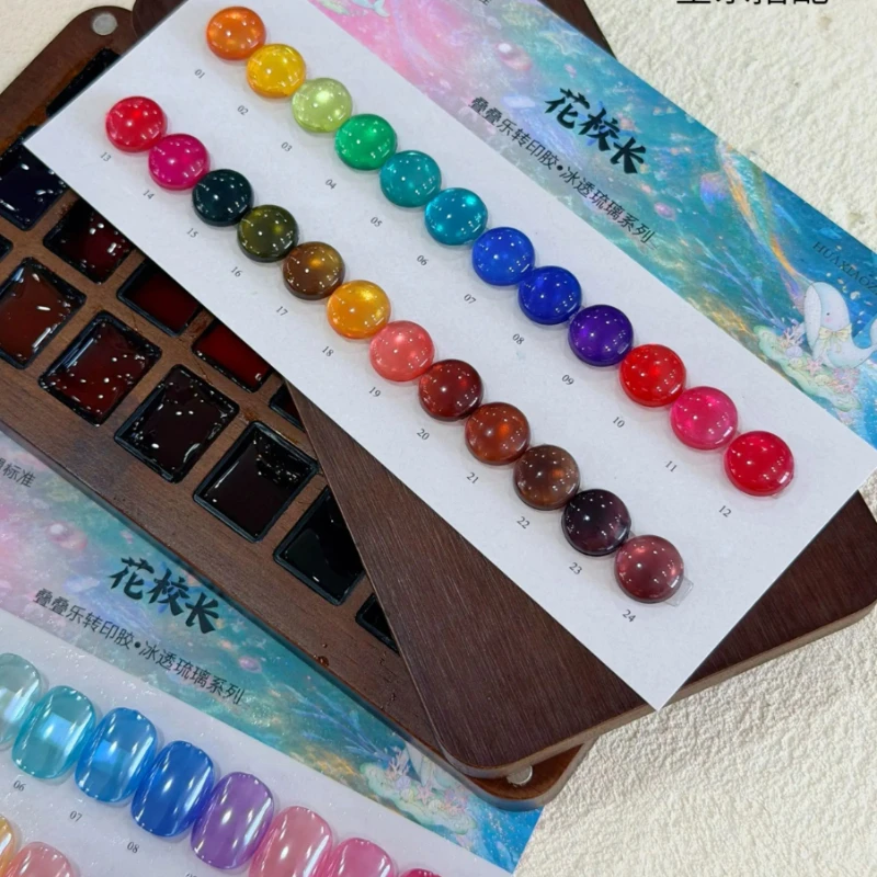 Candy Jelly Color Solid Glass Painting Gel Amber Glue Brown Red Japanese Style Gel Transparent Jelly Nail Polish UV&LED INS
