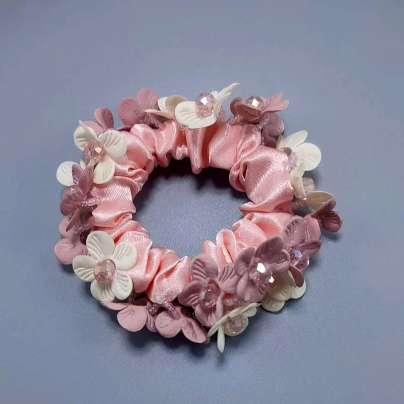 Dickdarm-Haarband, hochwertiges Haar-Accessoire, Kopfschmuck, Blume, koreanische Mode, Damen-Haarseil, Nadel Jepкики Волос – Detail 14