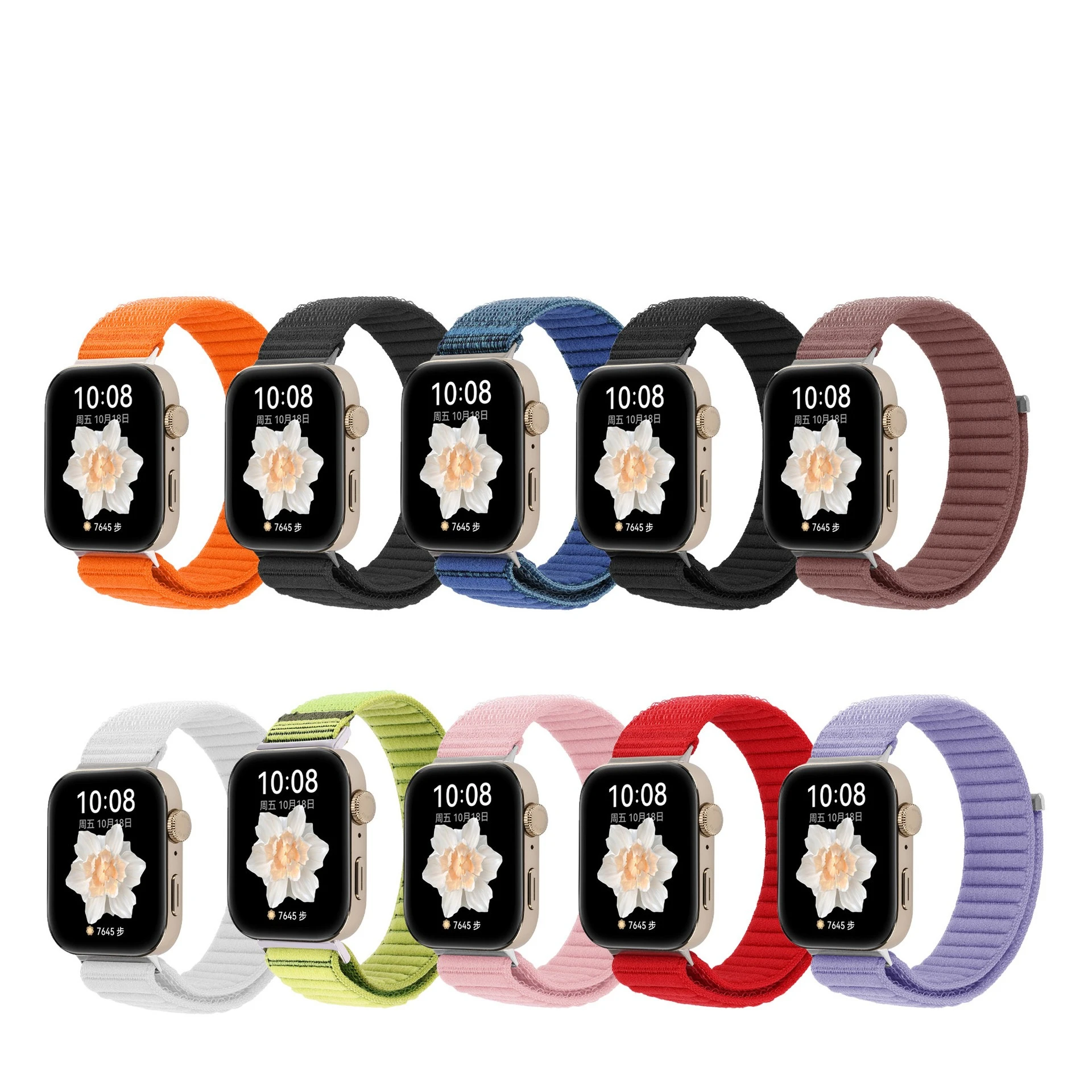 波状ナイロンループ時計ストラップスーツ Huawei 社時計 Fit3/4/4 プロ波状ナイロンストラップ金属コネクタ付き