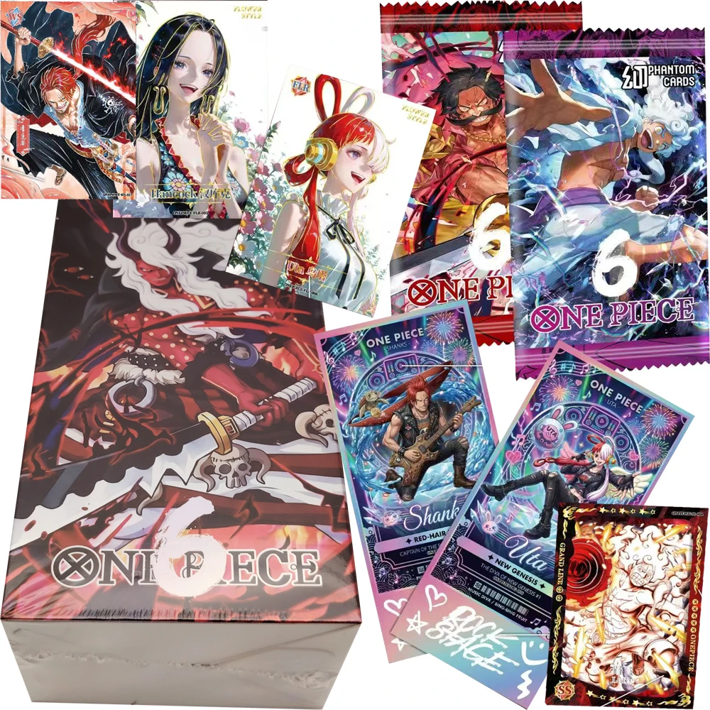 Popular Anime Clásico One Piece Vol. 6 Tarjetas Coleccionables con Personajes de Dibujos Animados en Inglés, Personalizables y Modernas