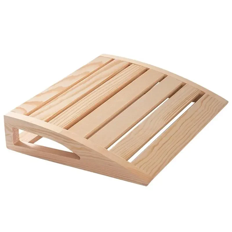 Sauna Headrest Pillow Ergonomic Design In Wooden Material For Steam Room And Home Spa Comfort