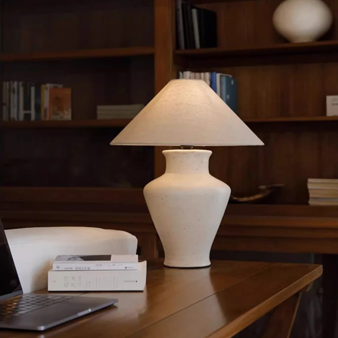 Japanese Style Living Room Pottery Jar Light Fixture Bedroom Beside Lamps Living Room Decor Dining Table Illumination Home Light