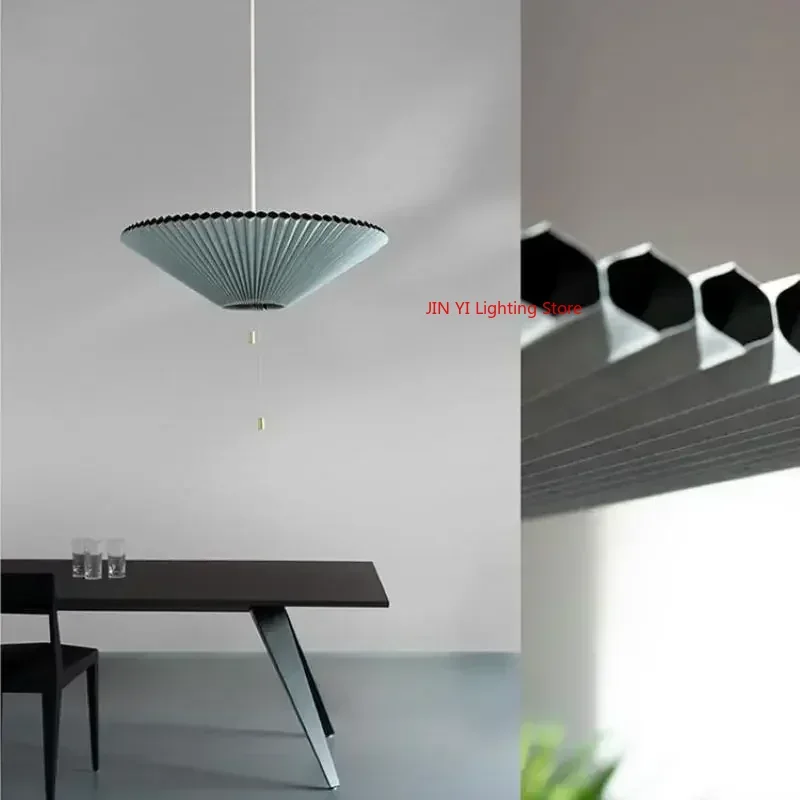青い布の傘の形をした吊り天井ランプ,リビングルームとダイニングルーム用の吊り天井ランプ