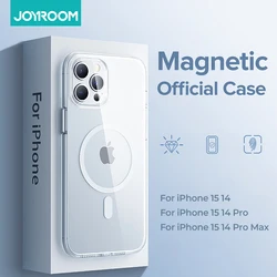 Funda magnética Joyroom para iPhone15 14 13 Pro Max, funda transparente para iPhone 13 Pro Max, funda trasera con imán para cargador inalámbrico