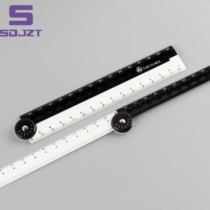 Black And White Simple Folding Ruler Folding Straight Rulers Drawing Measuring Tools Student Stationery School Supplies