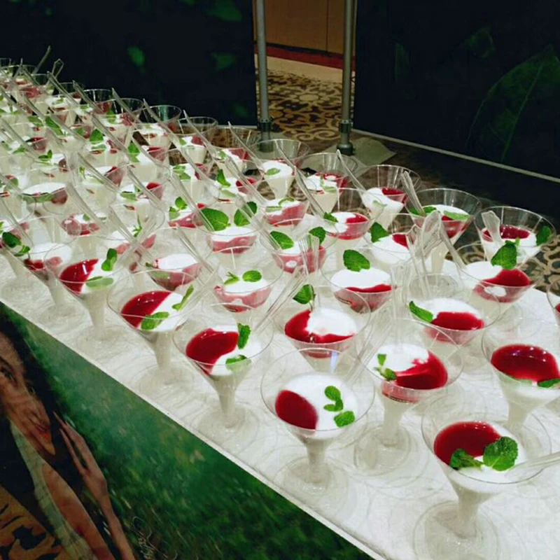 6 Pcs 200ml Clear Plastic Martini Glasses Disposable Whiskey Cups Cocktail Cups For Party Bars