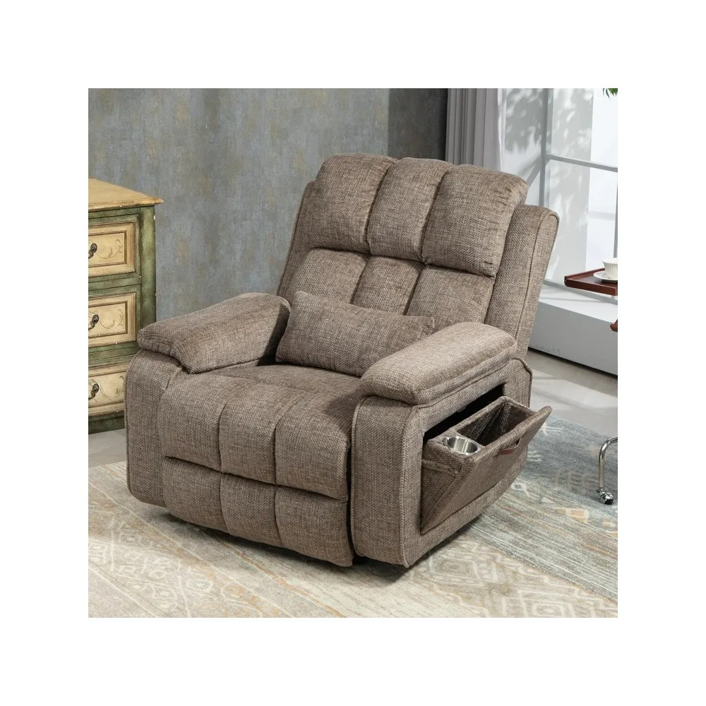 

Power Lift Recliner Chairs for Elderly, Infinite Position Lay Flat Recliner with Heat & Massage Side Storage Cup Holder