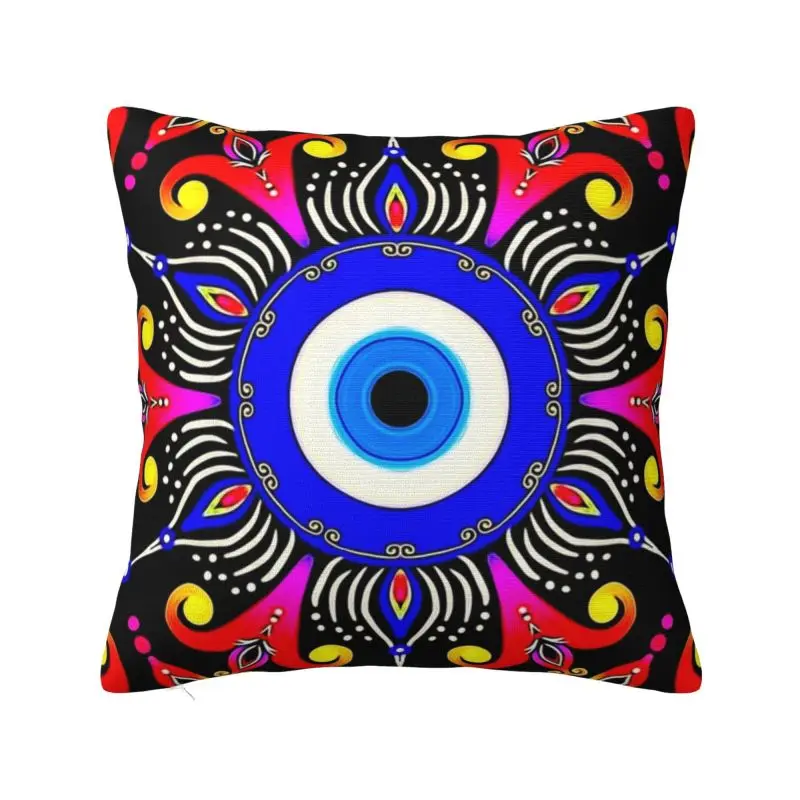 Custom Mediterranean Evil Eye Luxury Pillow Cover Home Decorative Turkish Amulet Culture Cushions for Sofa