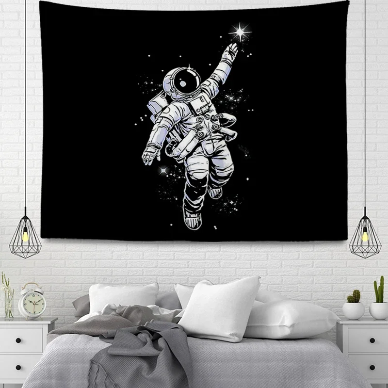 Astronaut Space Tapestry Cartoon Astronaut Tapestry Wall Hanging Bedroom Living Room Kitchen Decoration for Kids Boys Girls Gift
