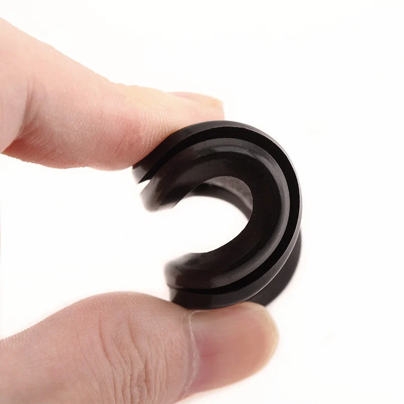 10pcs Eco Oblong Double Sided Dustproof Grommets, Oval Synthetic Rubber Flame Retardant Cable Feed-through Rings