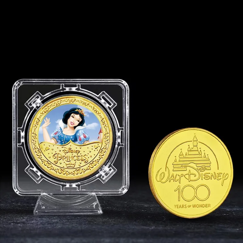 Disney Snow White Commemorative Coin Metal Coin Cartoon Movie Character Lucky Coin Collection Coins Children Gift