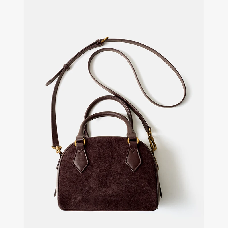 

Female Cowhide Fashion Luxury Designer Handbags Women's Cow Leather Shoulder Bag Lady Crossbody Classic Retro Boston Bags Ladies