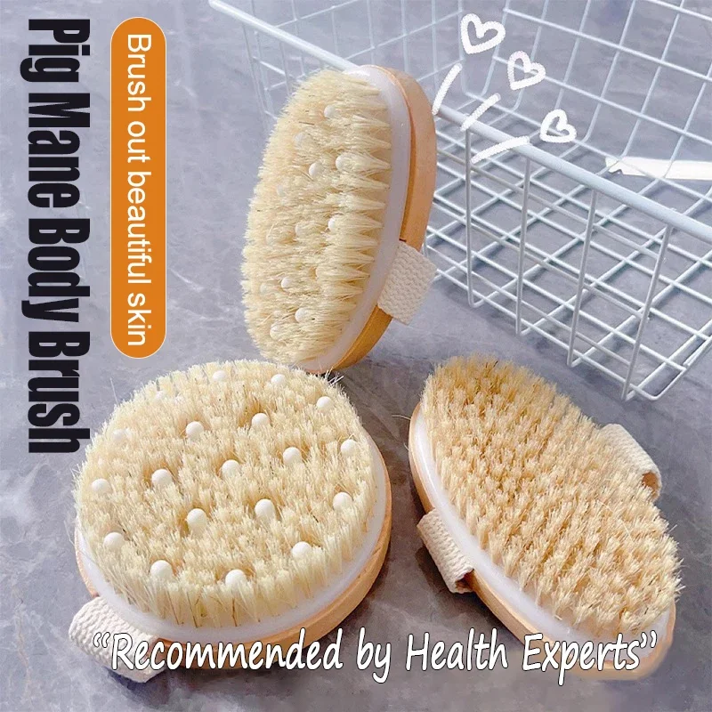 

Handheld Bathroom Shower Brush for The Back Dry Body Exfoliating Brush Back Bath Massage Cellulite Brush