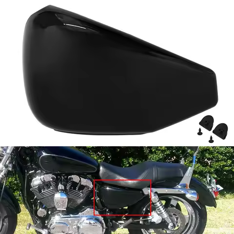 Motorcycle Black Left Side Battery Cover Panel For Harley Sportster XL883 XL1200 1200 883 2004-2013 2012 2011 2010 2009