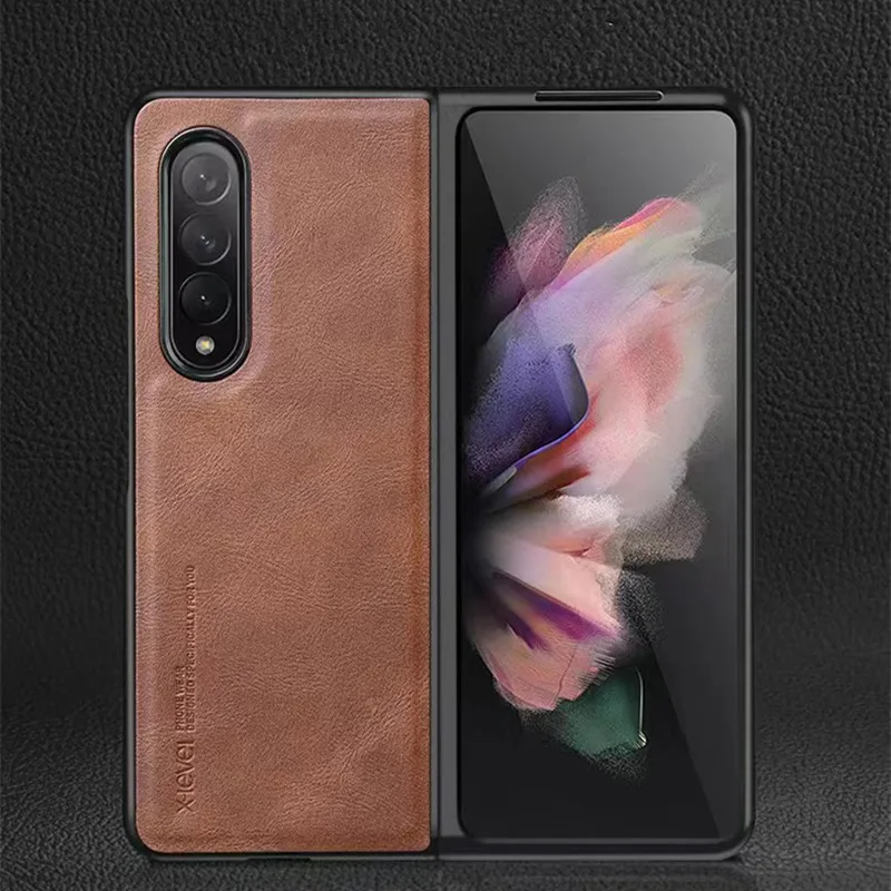 

Original X-Level Leather Phone Case for Samsung Galaxy Z Fold5 Fold 5 4 3 Classic Retro Vintage Shockproof Armor Back Cover