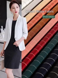 Fine Stripe Fabric Spring Summer Fashion Skirts Suits Cloth Apparel Sewing Fabric by Meter Polyester Rayon Spandex Material