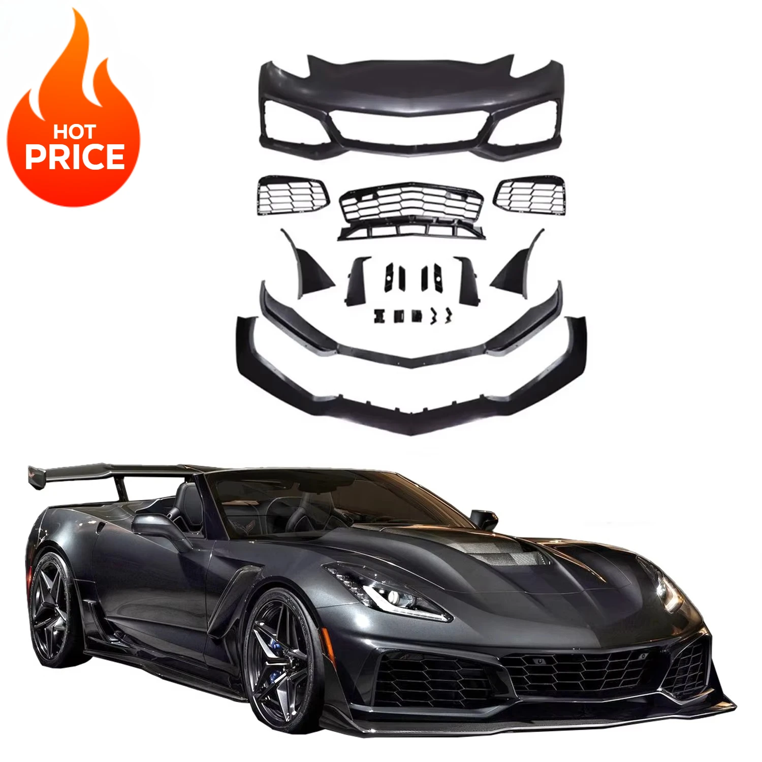 

ZR1 Style Car Front Bumper Facelift Body Kit ABS for CORVETTE C7 2014-2019