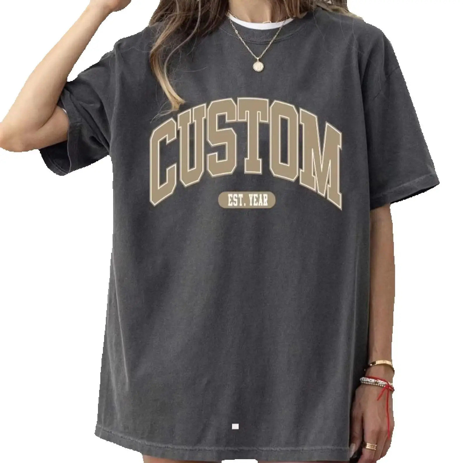 Customized Varsity Letters College Team Loose Shirrts Women Design Name EST Day Athletic Letters Shirt Personalized Special Gift