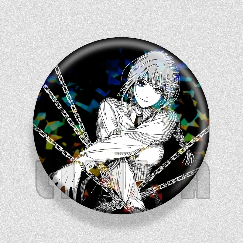 58mm Anime Figure Denji Pochita Hayakawa Aki Makima Anime Exquisite Round Brooches Commemorative Badge Backpack Enamel Pins