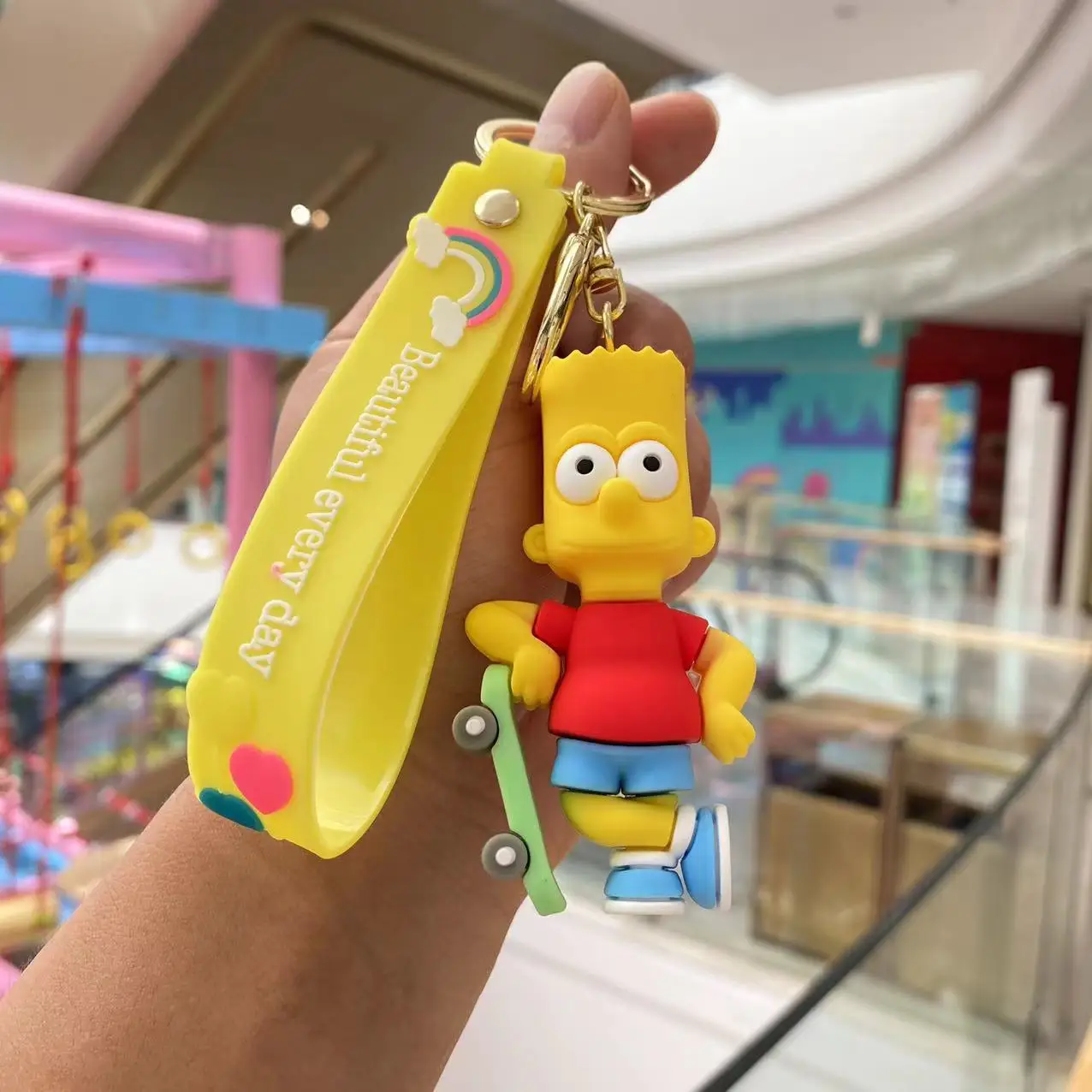 أنيمي عائلة سمبسنز المفاتيح الكرتون لطيف كيرينغ حقيبة ظهر الطالب سيارة مفتاح سلسلة هدايا عيد الميلاد