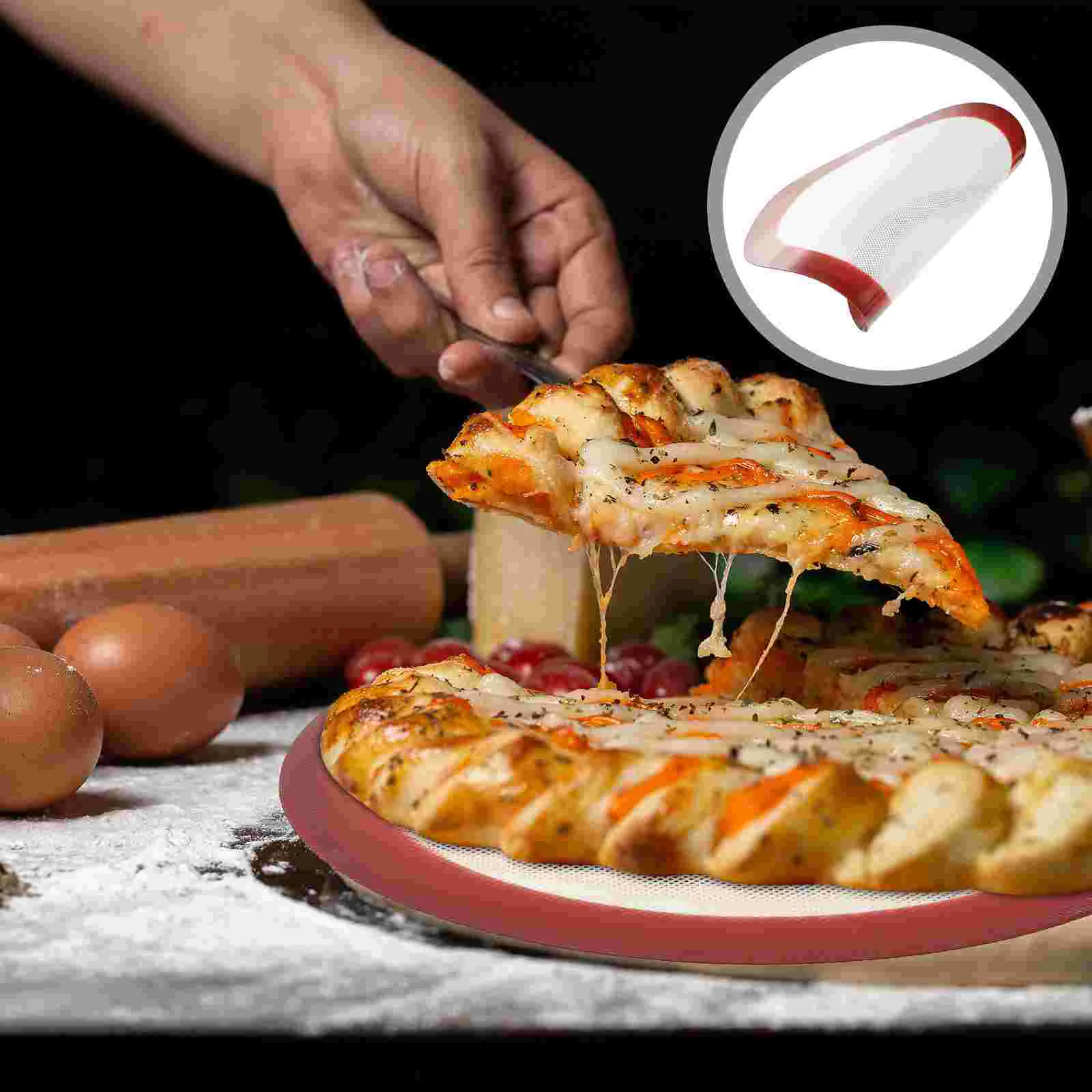 Toaster Oven Baking Mat Silicone Round Baking Pads Pizza Non-stick Heat Resistance Biscuit Baking Liners Kitchen