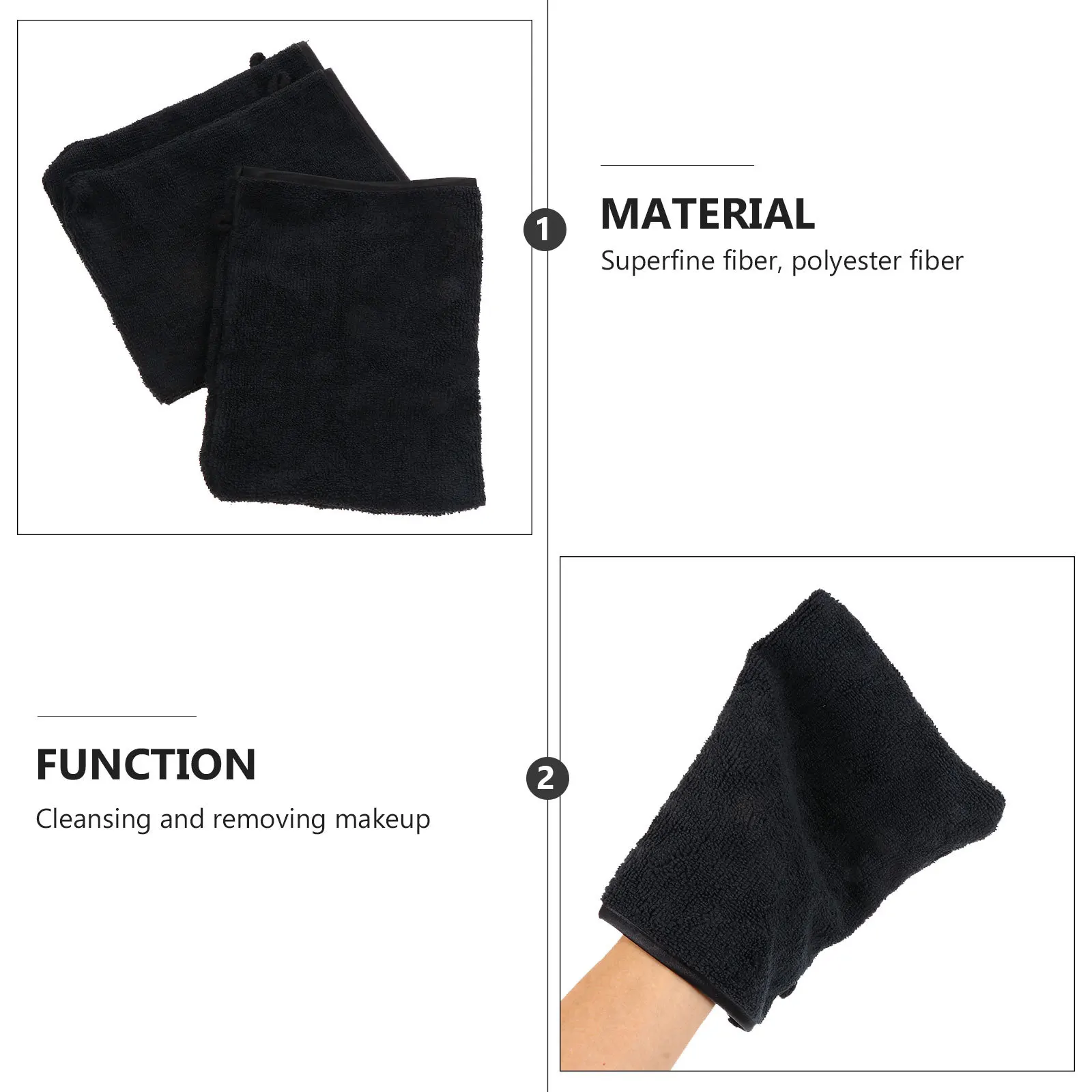 

3pcs Microfiber Face Cleansing Gloves For Makeup Removal Exfoliating Facial Cleaning Tool Beauty Supply Shower Gloves Women