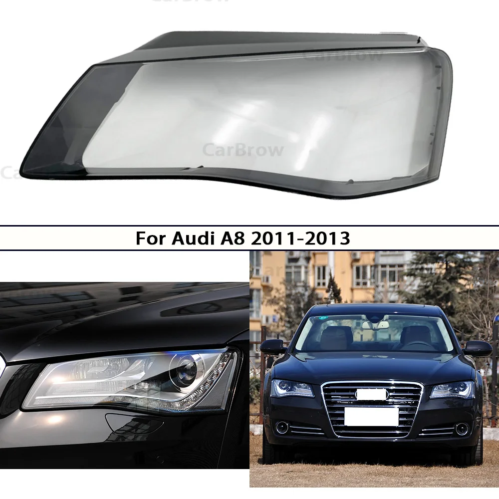 

（Without Mold Wire）Front Headlight Cover Transparent Headlamp Shell Lens For Audi A8 2011-2013 Car Light Lampshade Lamp Shade