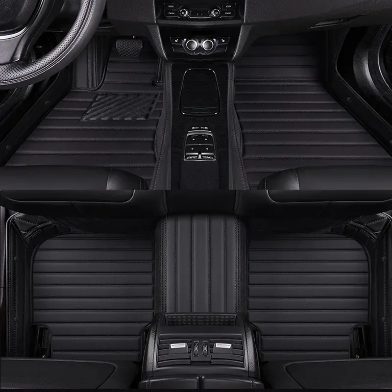 Stripe Style Car Floor Mats for Peugeot 408 2014-2023 508 2019-2023 RCZ 2010-2019 Car Accessories Artificial Leather