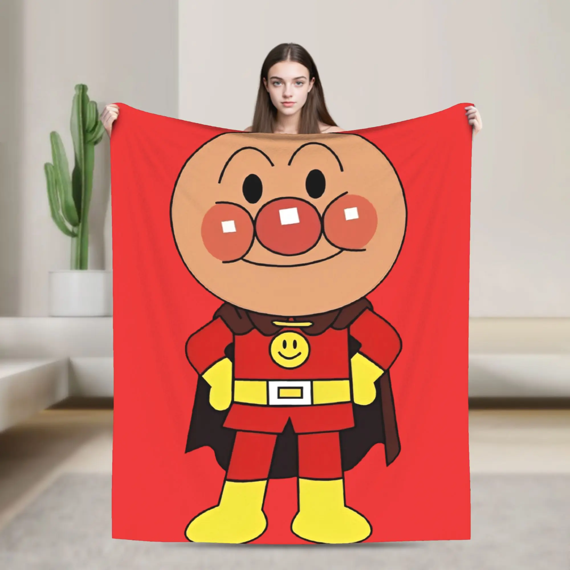 A-Anpanmans Blanket Fleece Summer Air Conditioning Cartoon  Breathable Ultra-Soft Throw Blanket for Bed Travel Bedding Throws