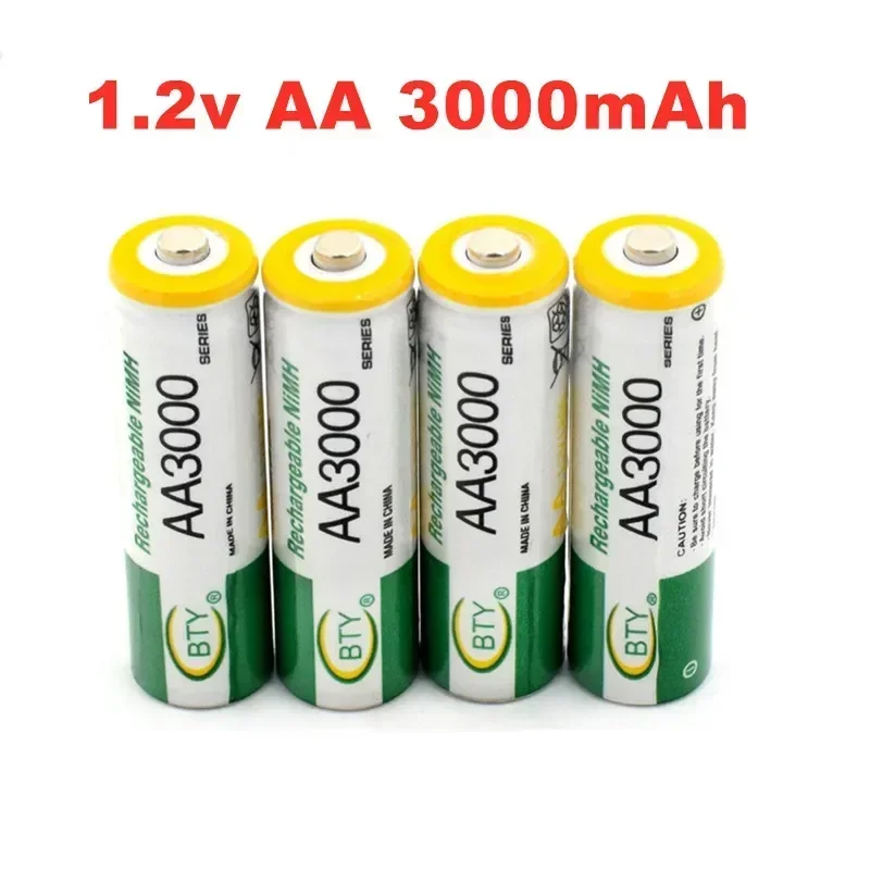 2024 New 100% 1.2V rechargeable battery 1.2V AA 3000mAh nickel hydrogen battery, used for toys, cameras, microphones