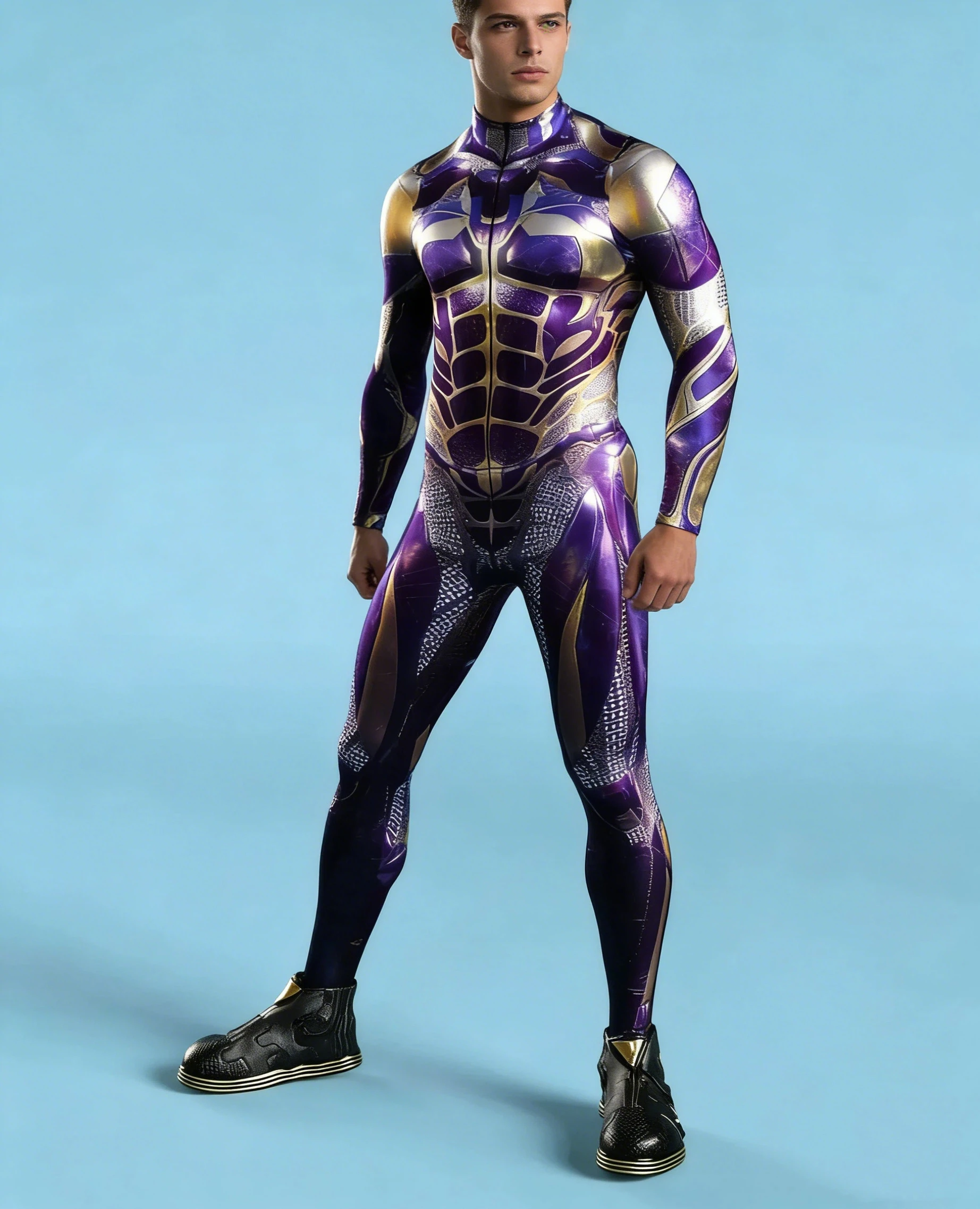 

Cool Colored Drawing Cosplay Bodysuit Steampunk Jumpsuit Costume Halloween Party Shows Men Women Zentai Suit