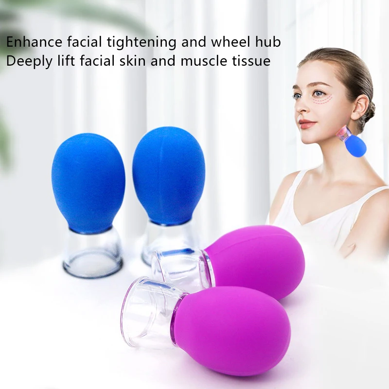 Silicone Face Massager Vacuum Eye Skin Face Lifting Facial Cups Anti Cellulite Jar Anti-Wrinkle Cupping Therapy Beauty Tool