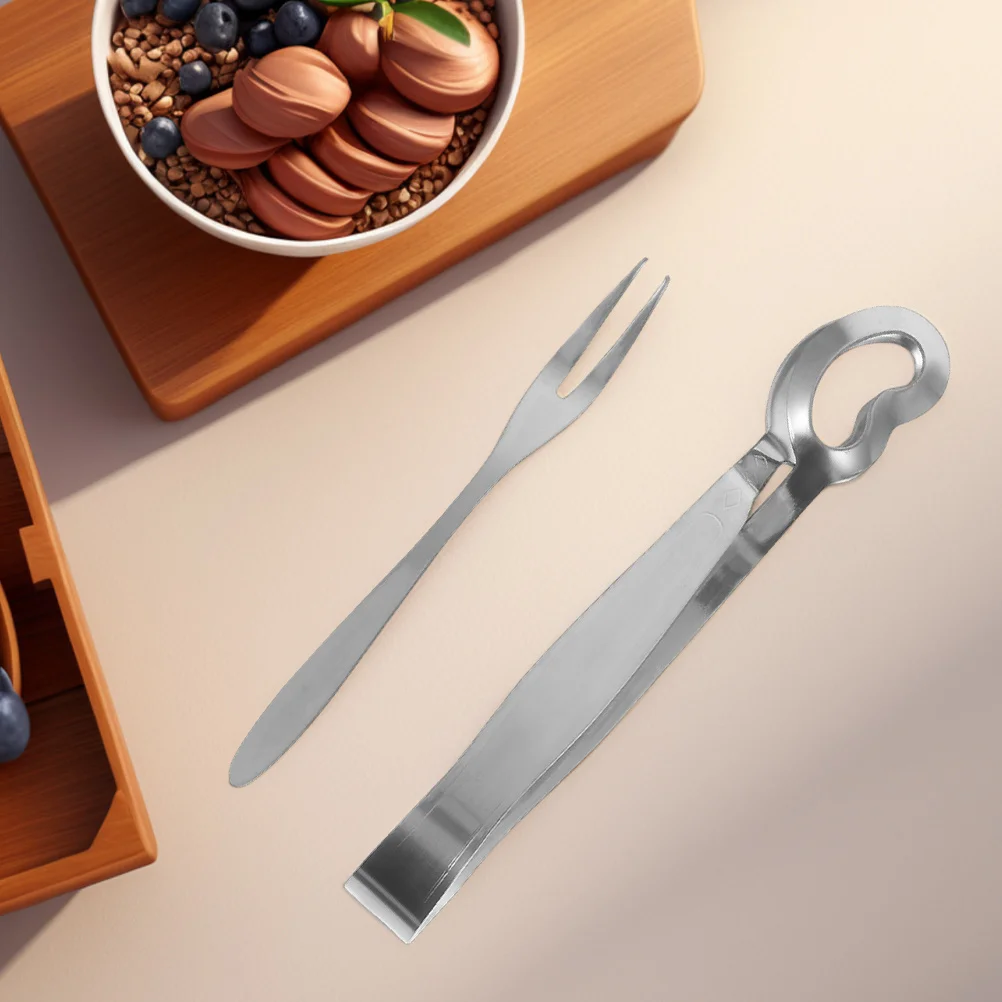 

4 PCS Tongs Escargot Snails Eating Tool Forks Anti-scald Seafood Clip Stainless Steel