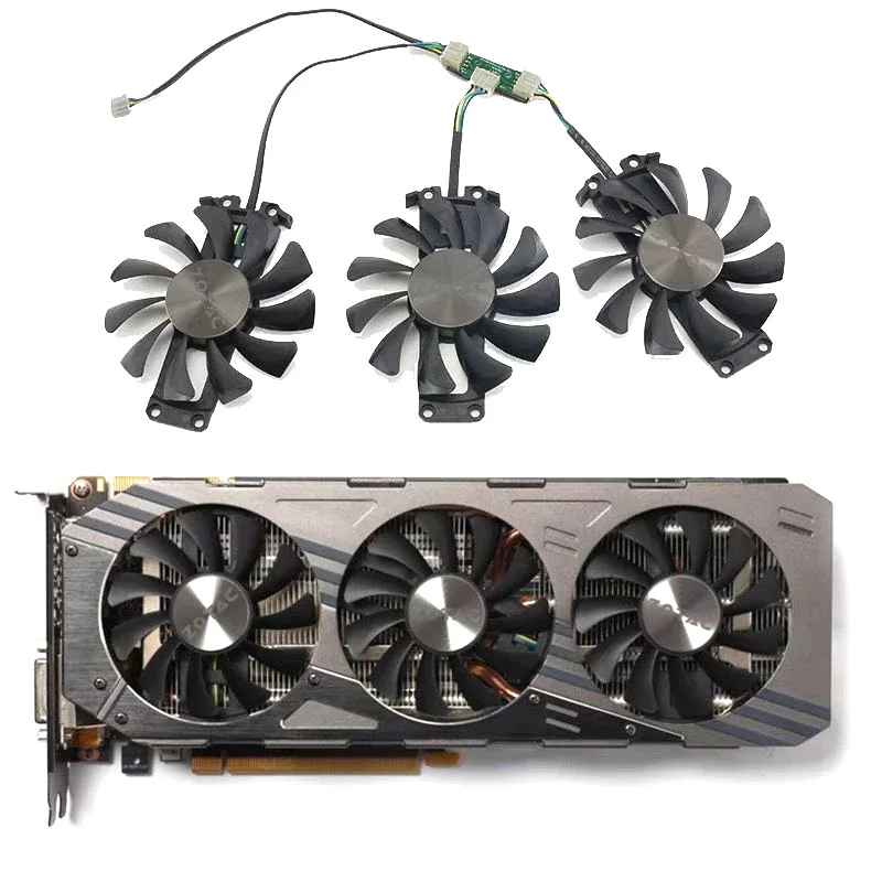 

3pcs GA81S2U DC 12V 0.35A 4Pin GTX980 Gpu Cooler For Zotac Geforce GTX 980-4GD5 GTX 970 Amp 4G Graphics Card