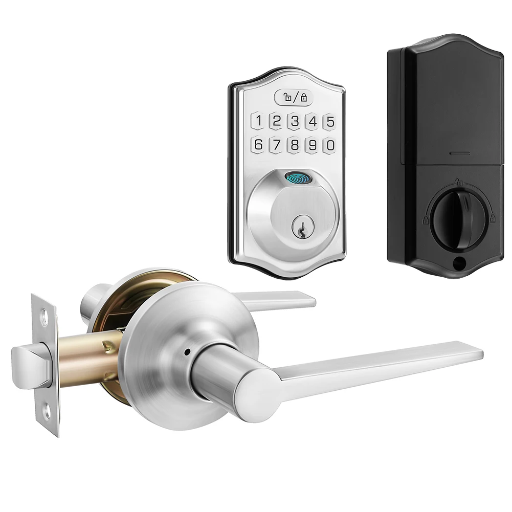 Adjustable Lock Body Fingerprint Door Lock 140x140 Sensor Pixel Outdoor Waterproof Rating Fingerprint Password Door Lock