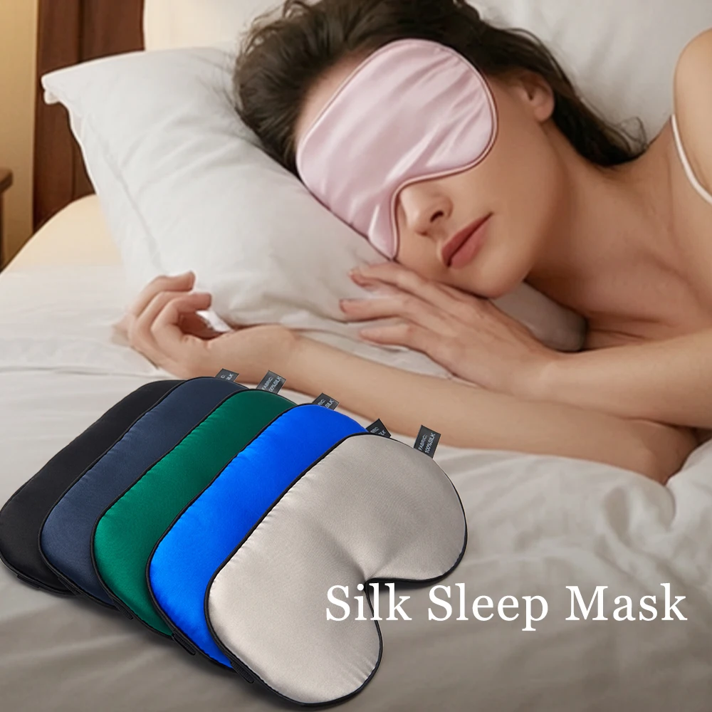 100% natürliche Seidenschlafmaske für Damen und Herren, weiche Augenpads, natürliche Seiden-Gesichtsmaske, Schlafkomfort-Augenabdeckung