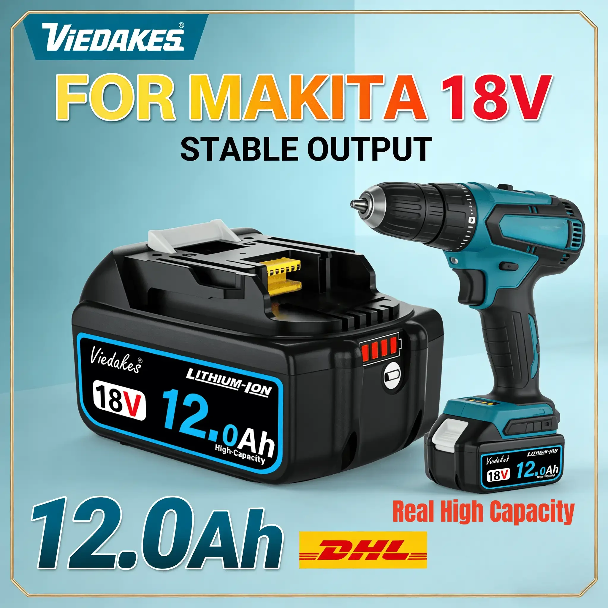 VIEDAKES 18V Battery For Makita 18V BL1830 BL1840 BL1850 BL1860 with BMS for Cordless Impact Wrench