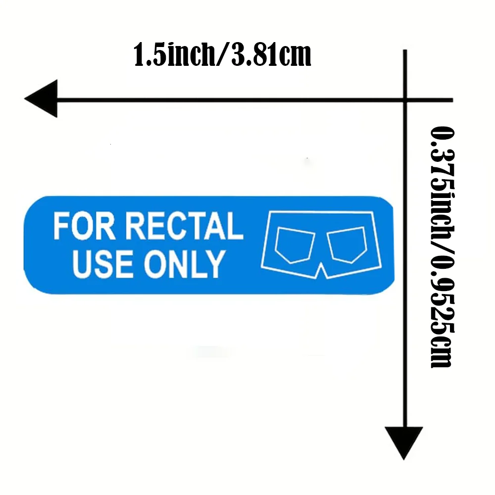 Autocollants imperméables pour blagues amusantes, étiquette amovible pour poignées, usage rectal uniquement, 500 po x 1.5 po, 3/8 pièces