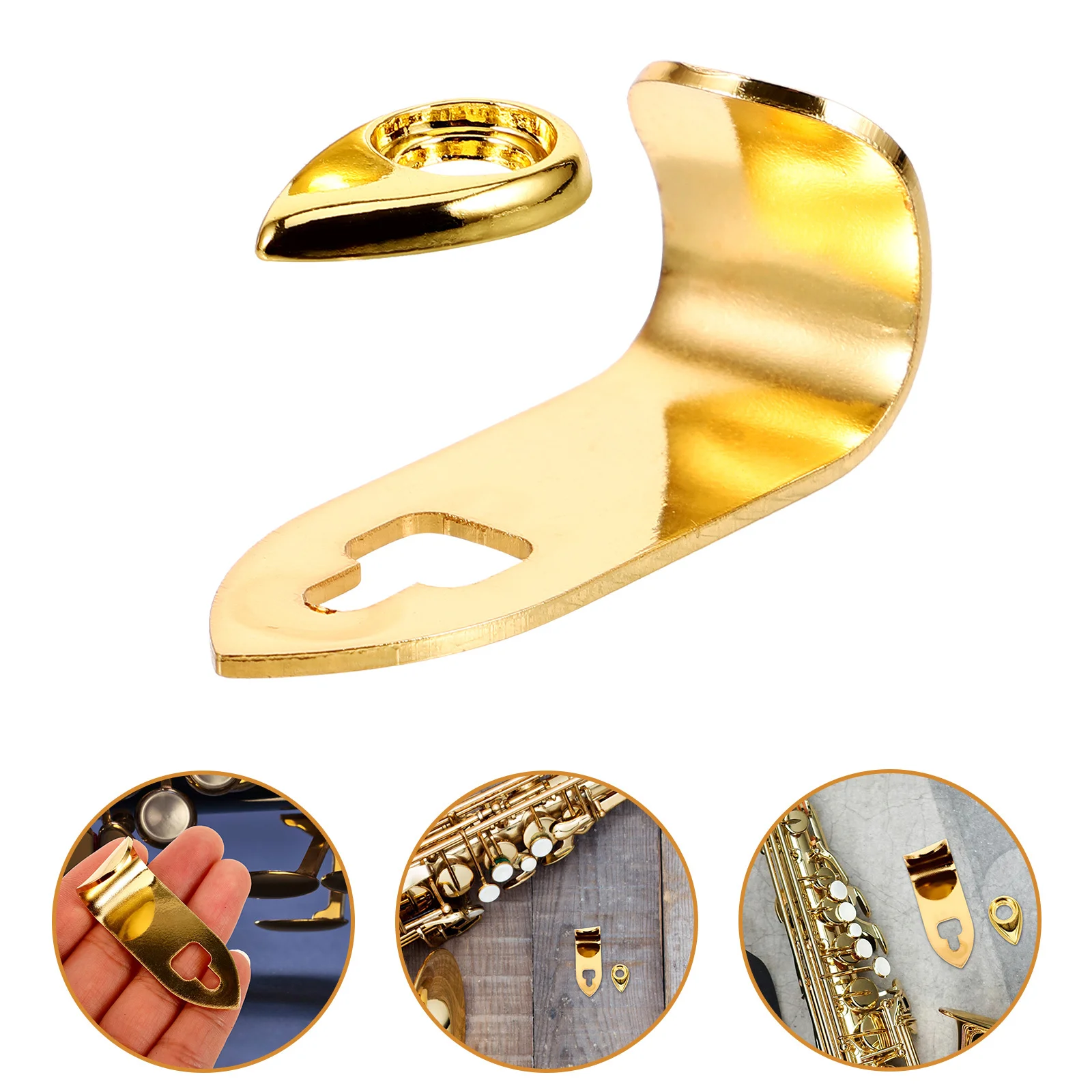 

Saxophone Thumb Rest Metal Support Comfortable Stable Performance Accessory Replacement Hook Saxophone Thumb Rest