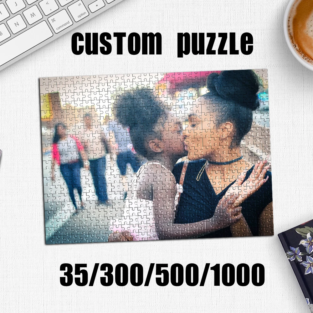 35/300/500/1000 Stück Personalisiertes Familien-Fotopuzzle DIY Foto-Puzzle Maßgeschneidertes Porträt-Gemälde Handgefertigtes Geburtstagsgeschenk
